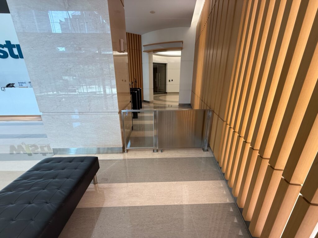 Wide view of the Wistron Taipei headquarters lobby access control installation