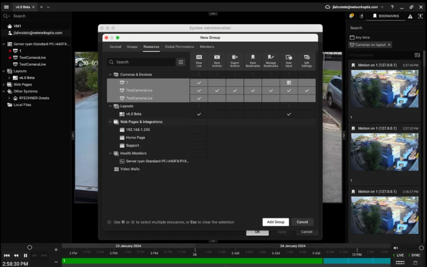 NX Witness user and permission management